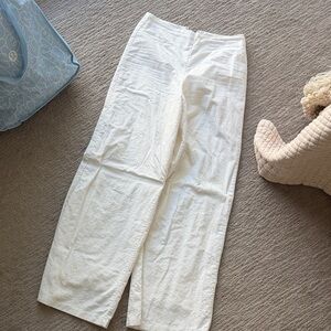 Revolve SNDYS White Linen Wide-Leg Pants